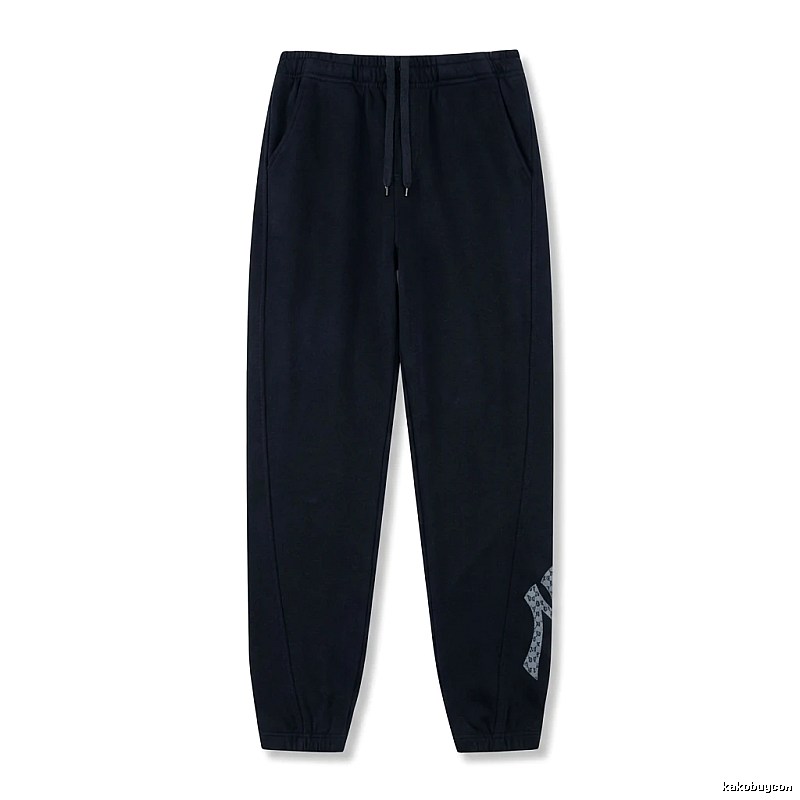 Basic style casual black pants of MLB