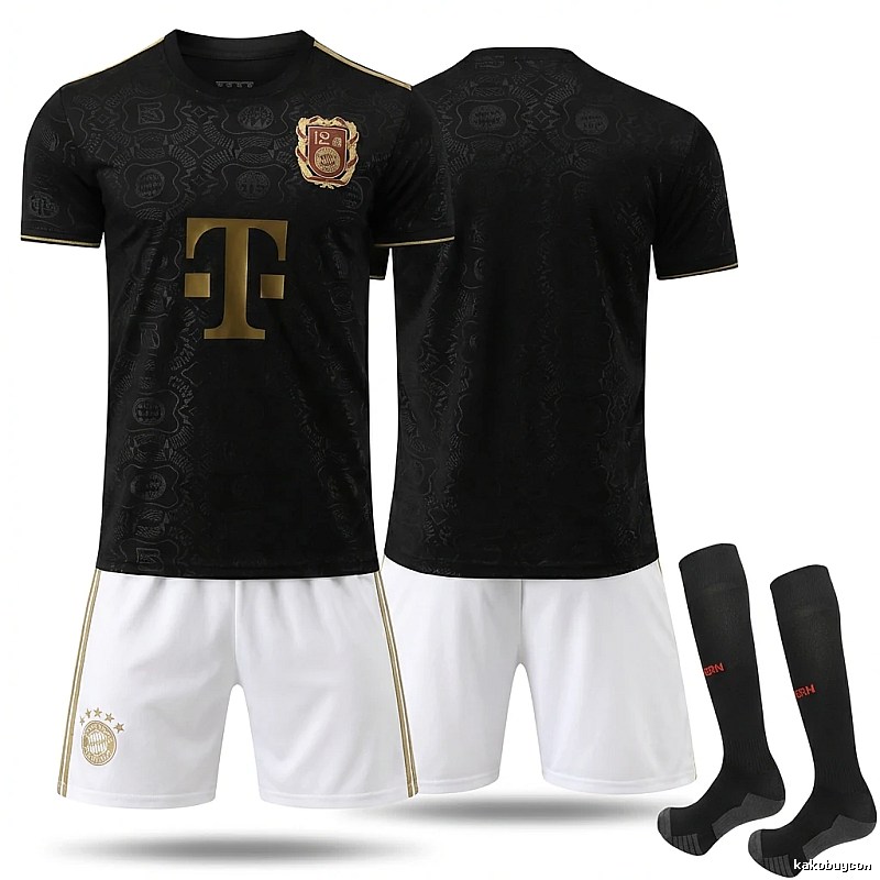 Bayern Munich black gold retro - style jersey