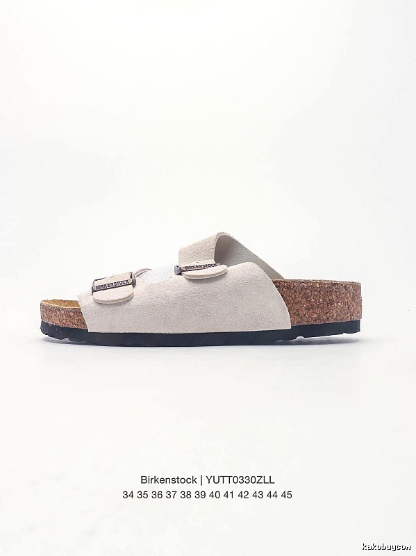 Birkenstock Double Buckle Casual Off-White Slide Sandals