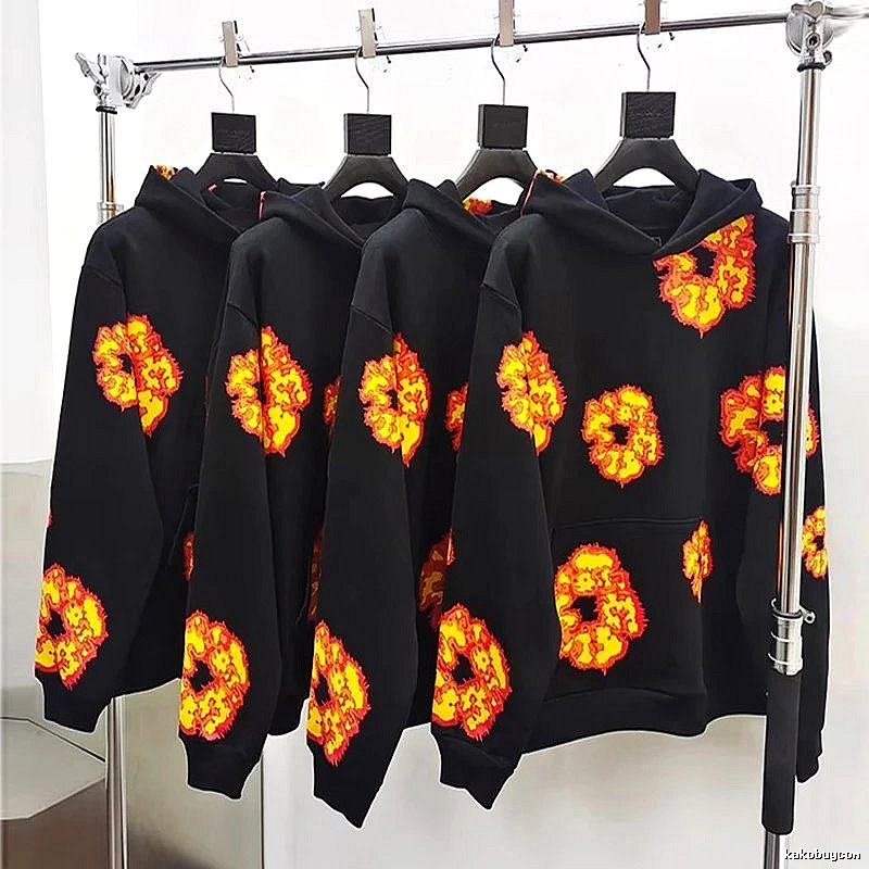 Black Flame Graphic Pullover Hoodie
