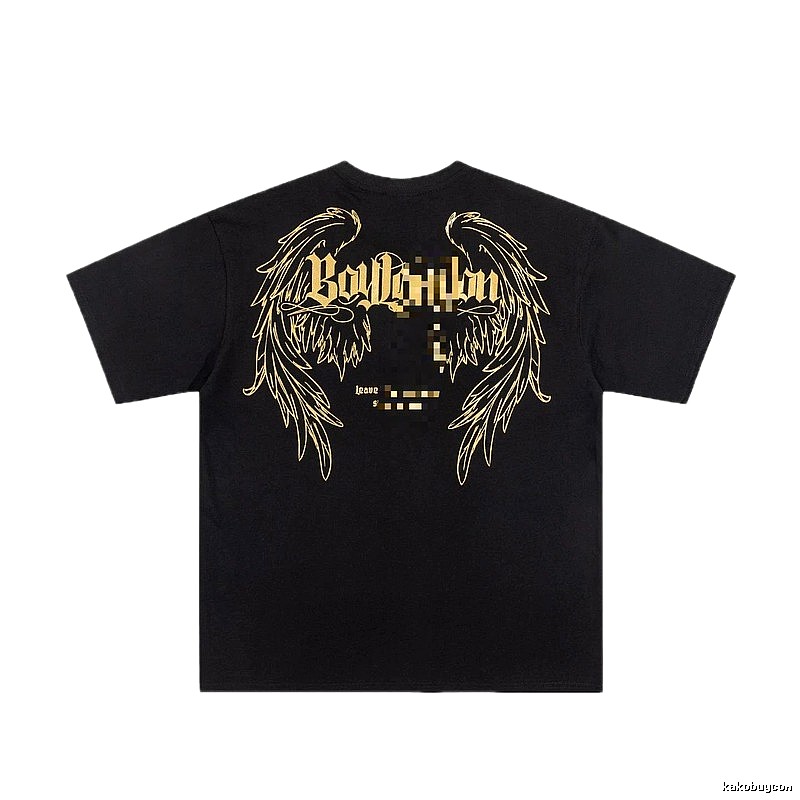 BOY LONDON Gothic Style Black T-shirt with Gold Foil Wings