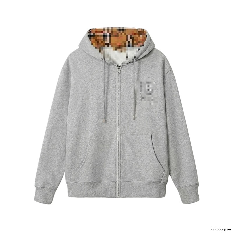 Burberry checkered casual grey hoodie