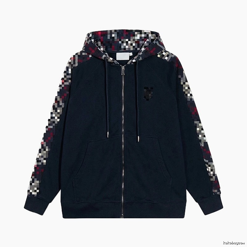 Burberry checkered fashion black coat