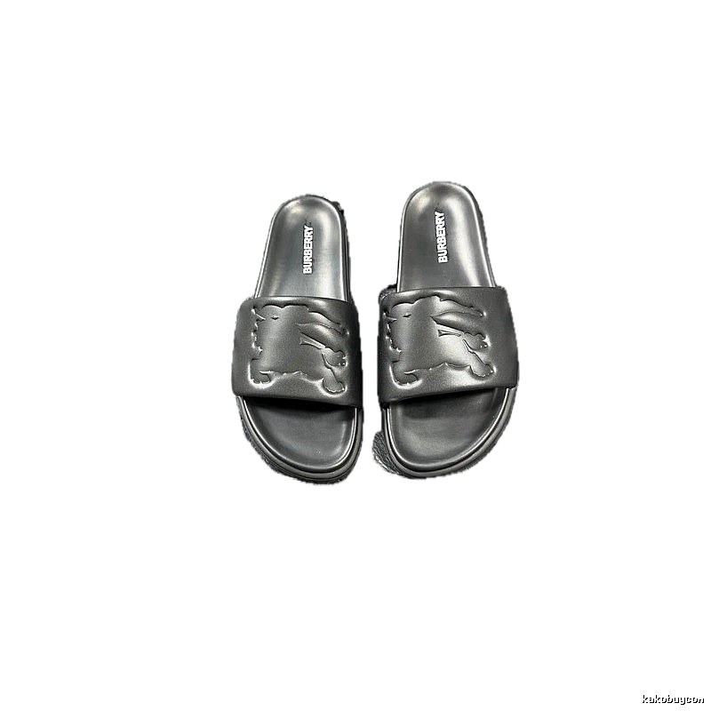 Burberry Knight Embossed Casual Style Black Slides