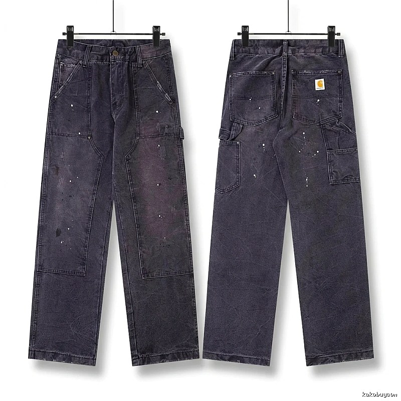 Carhartt workwear-style dark denim jeans