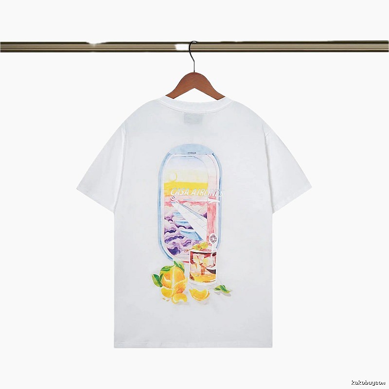 Casablanca Aviation Series Trendy Brand White T-shirt