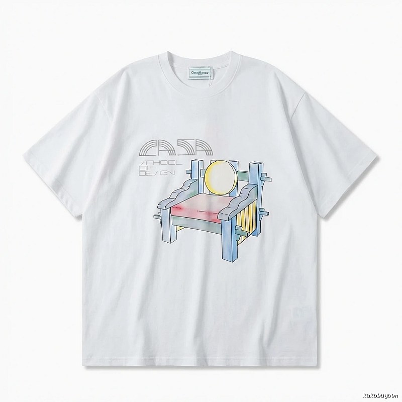 Casablanca cartoon-style white T-shirt