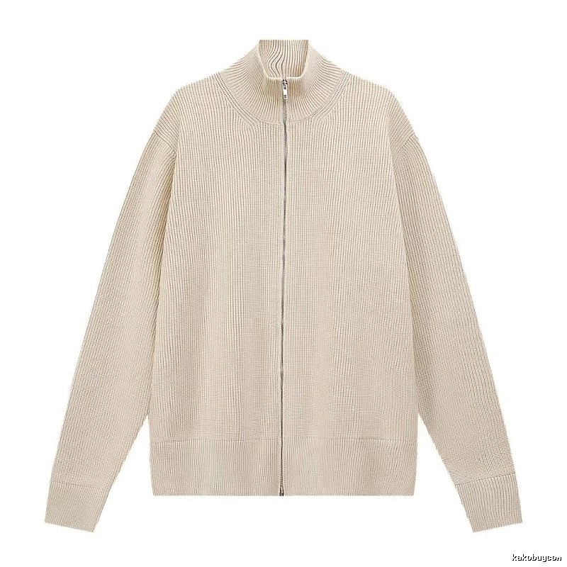 Casual Zip jacket Black Minimalist Full for Streetwear Looks