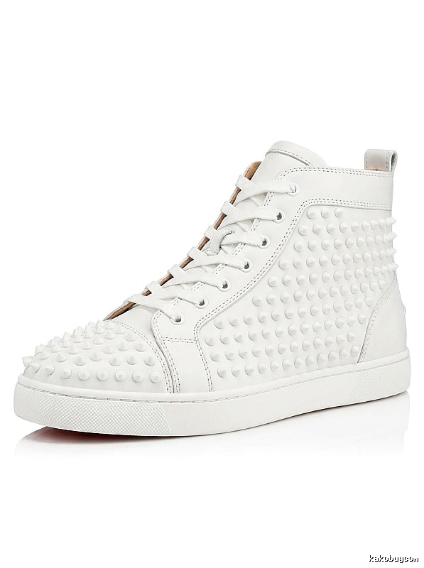 Christian Louboutin rivet trendy and cool white shoes
