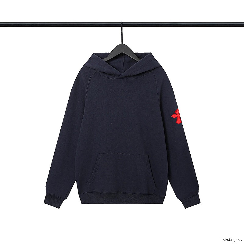 Chrome Hearts 2089-83 Navy Cross Graphic Hoodie Sport Casual