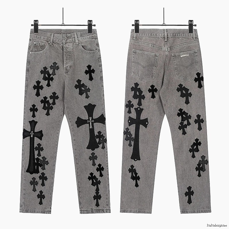 Chrome Hearts Compact Graphic jeans Light Denim Jeans for Smart Casual Looks