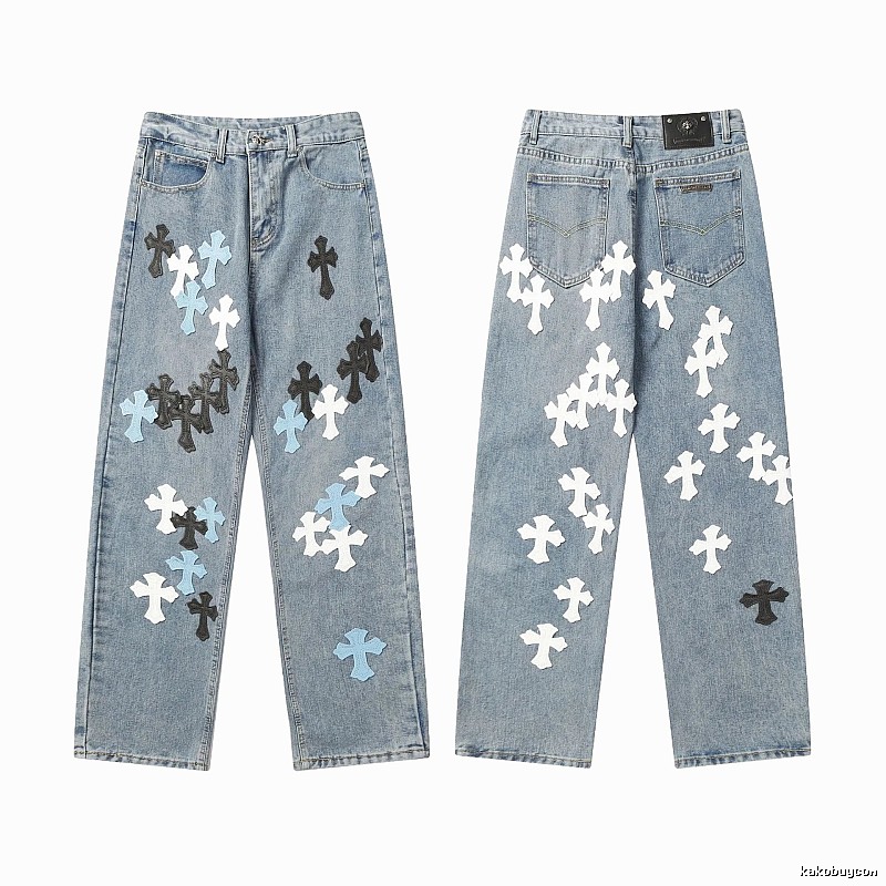 Chrome Hearts Compact Graphic jeans Light Denim Jeans for Sport-Inspired Styling