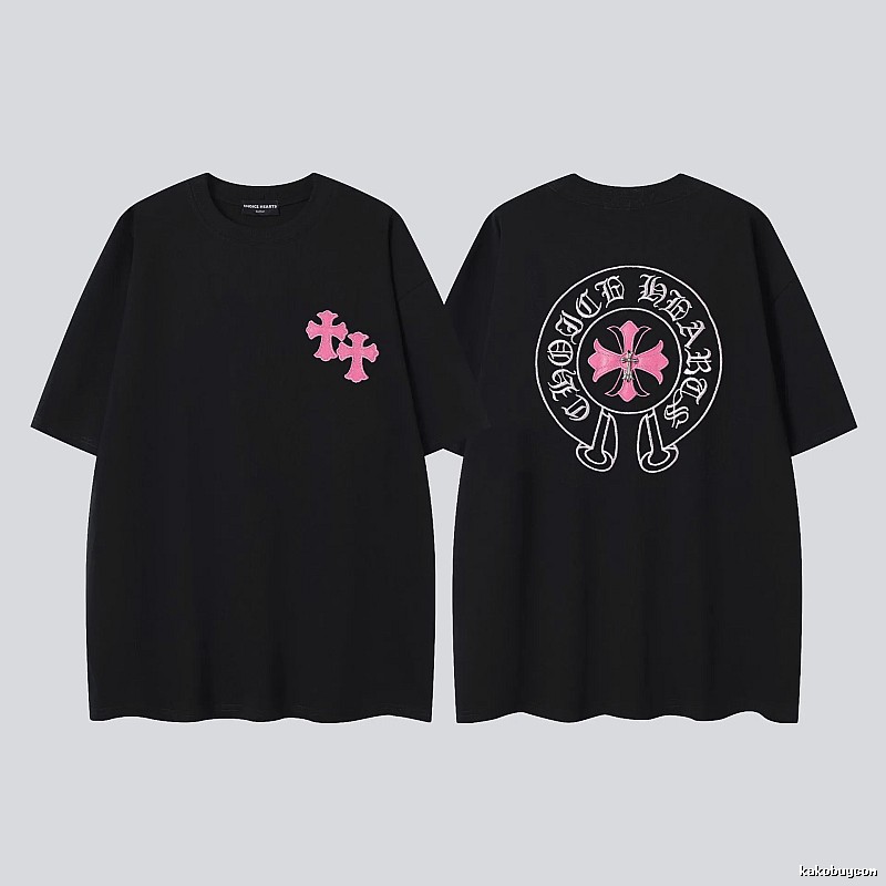Chrome Hearts Cross Embroidered Street-style Black T-Shirt