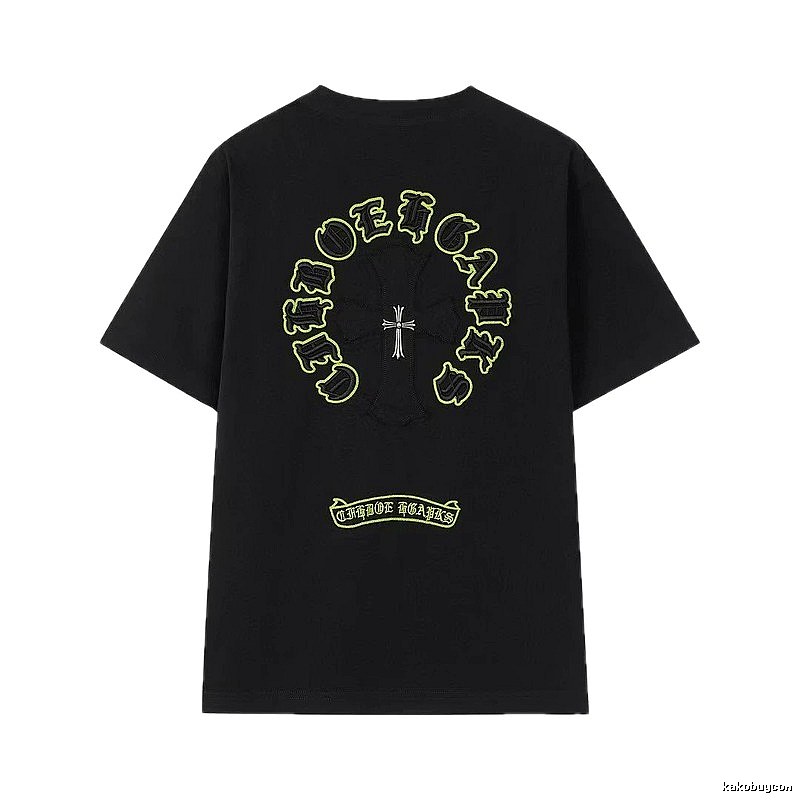 Chrome Hearts Cross Embroidered Street Style Black T-Shirt