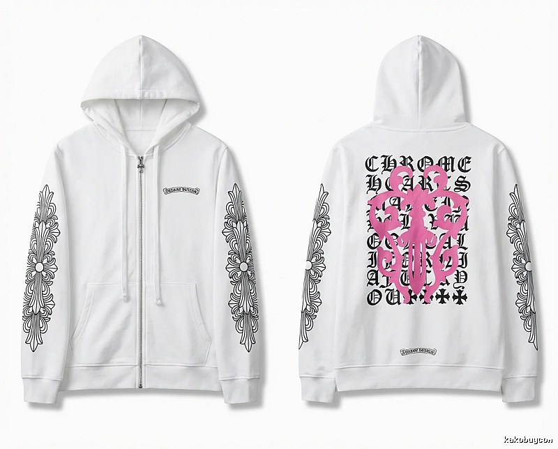 Chrome Hearts Cross Flower Trendy and Cool Style White Sweatshirt