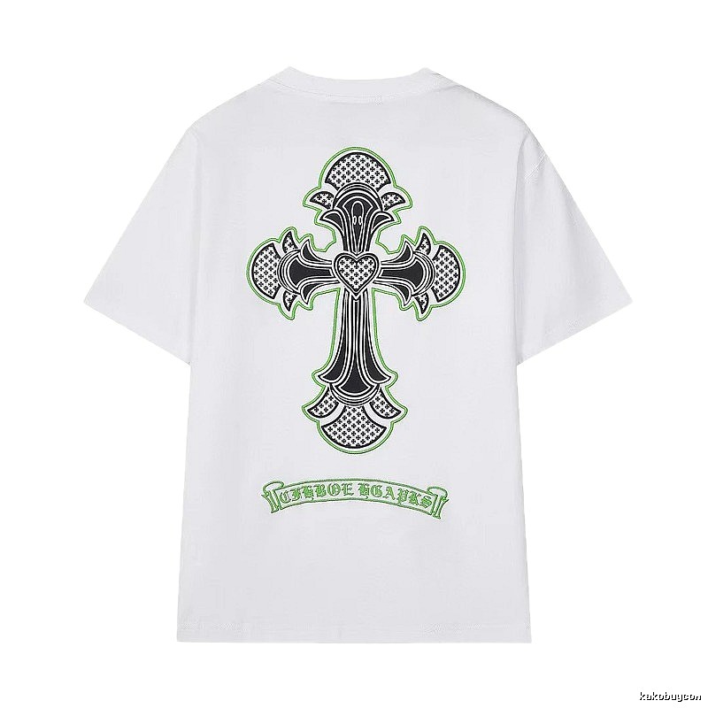 Chrome Hearts Cross Print Street Style White T-Shirt