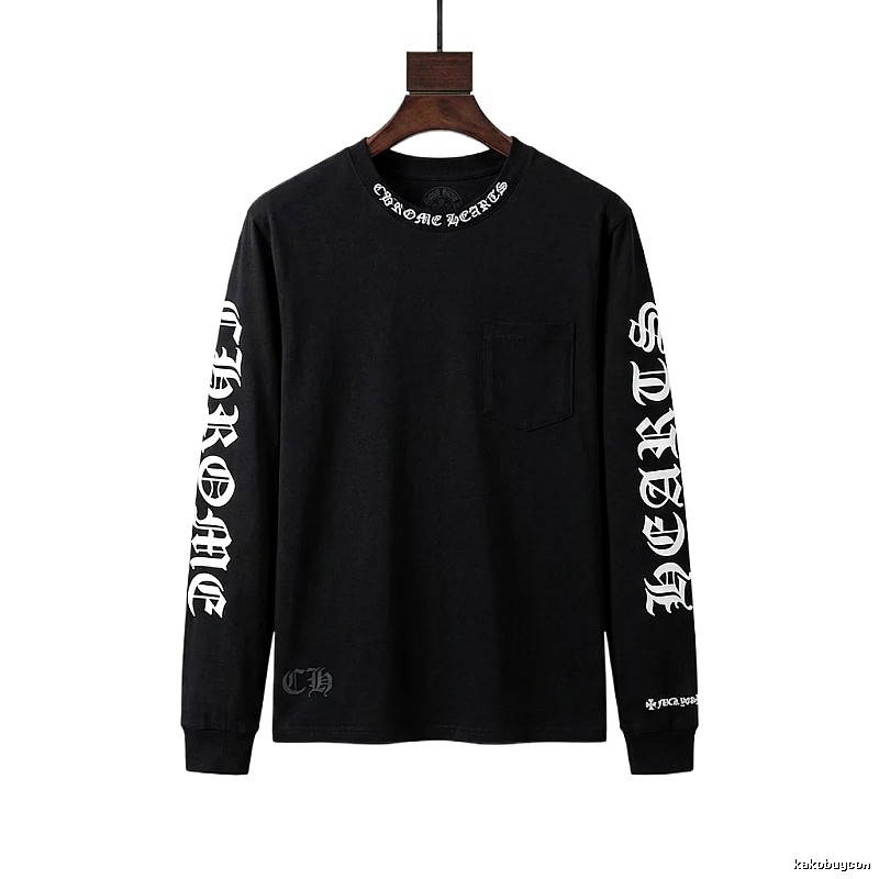 Chrome Hearts Dark Style Long-sleeved Black T-shirt