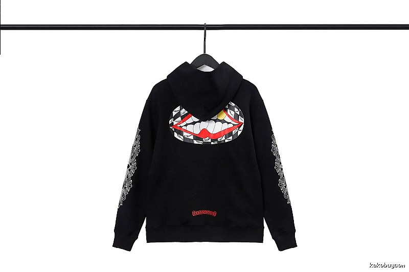 Chrome Hearts Easy Match Cross graphic hoodie Black Blue Cross for Leisure Wear