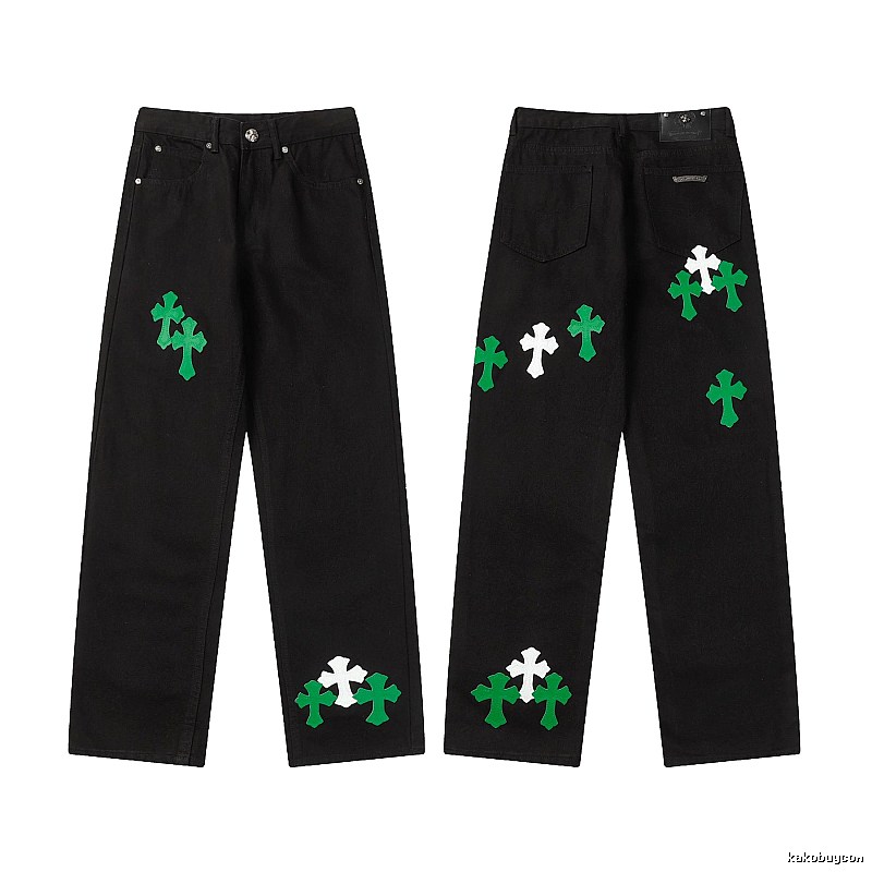 Chrome Hearts Gift Ready Graphic jeans Light Denim Jeans with Fresh Pattern