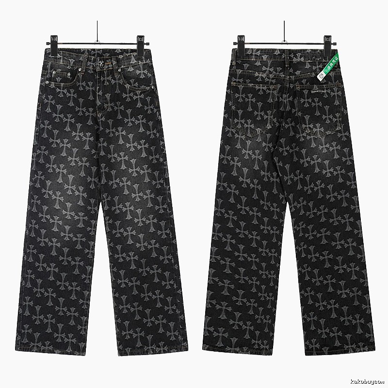 Chrome Hearts Statement Graphic jeans Light Denim Jeans for Easy Pairing