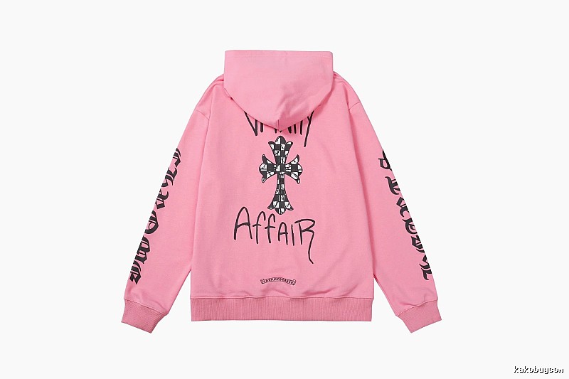 Chrome Hearts Streetwear Cross graphic hoodie Black Blue Cross with Practical Shape