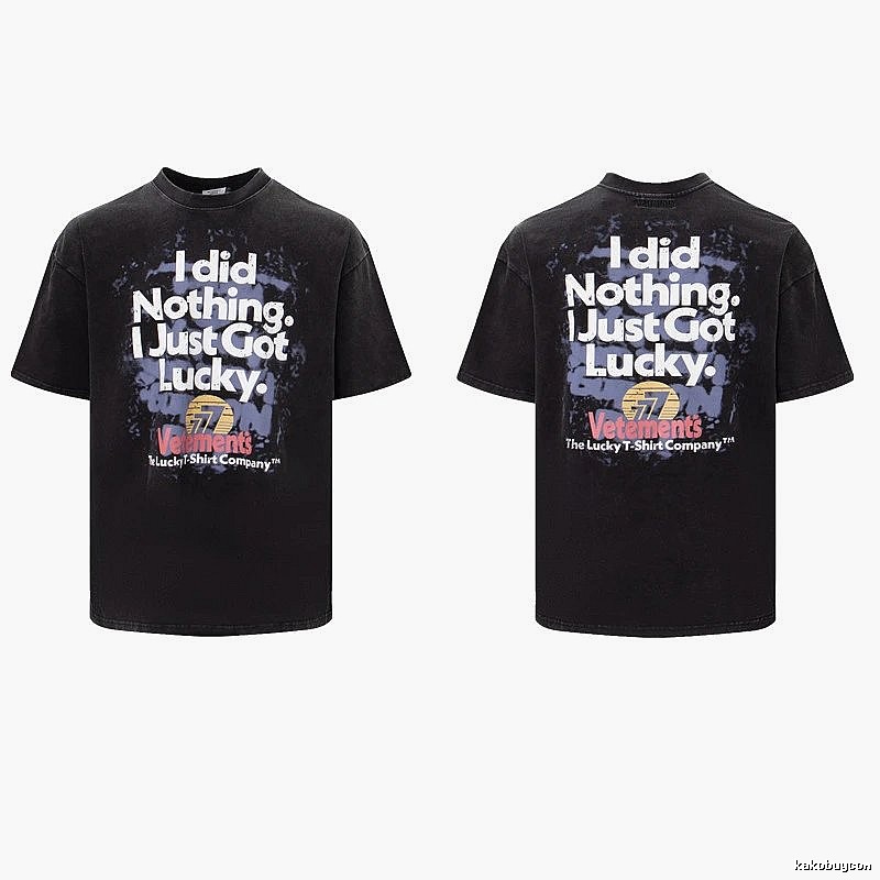 Classic Statement graphic T-shirt Black Colorful Lucky for Daily Styling