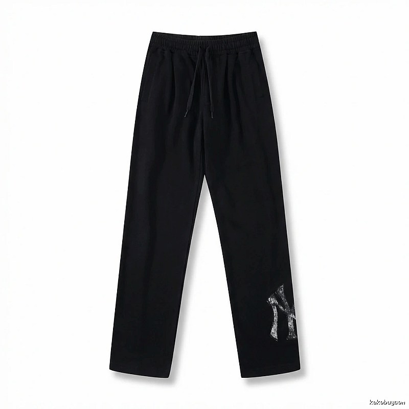 Classic trendy brand black trousers of MLB