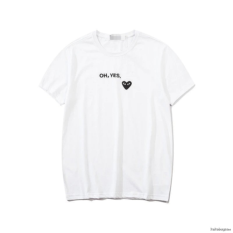 Comme des Garcons PLAY 2021-87 White Style 2187 Heart Logo T-Shirt Statement Graphic