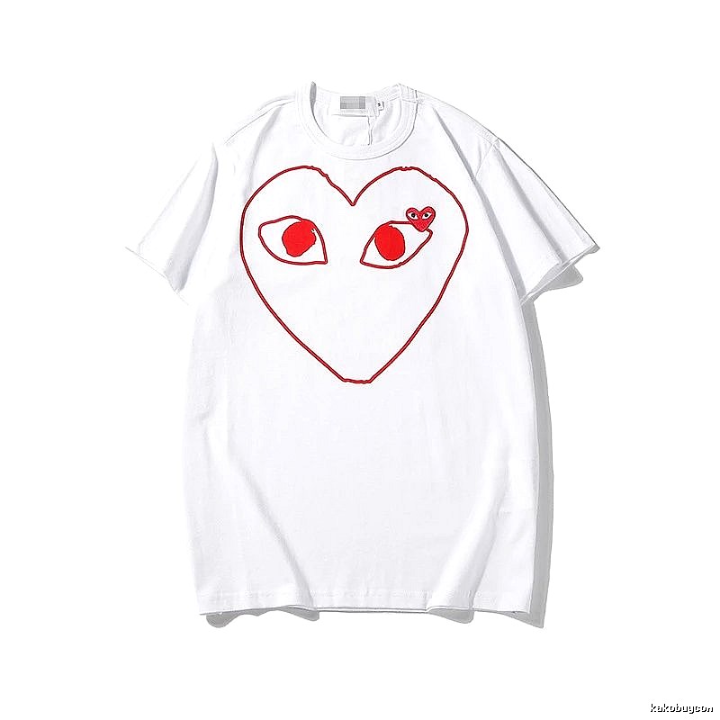 Comme des Garcons PLAY 2023-13 Red Style 2313 Heart Logo T-Shirt Minimal Look
