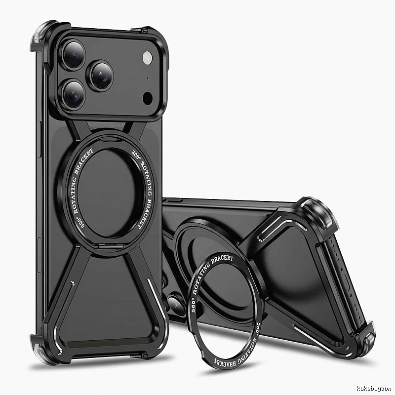 Cool Black Rotating Bracket iPhone Case for Trendy Brands