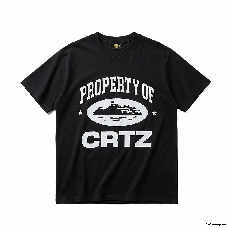 Corteiz black and white minimalist style T-shirt