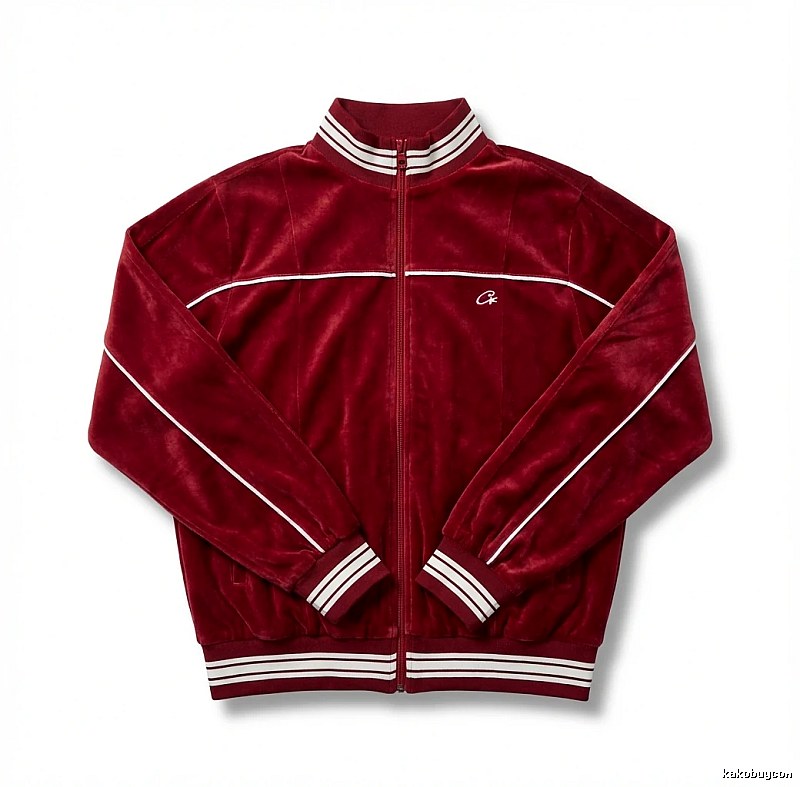 Corteiz retro-style burgundy jacket