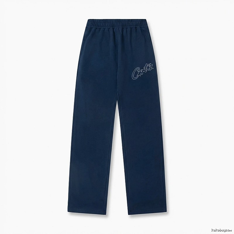 Corteiz simple style dark blue trousers