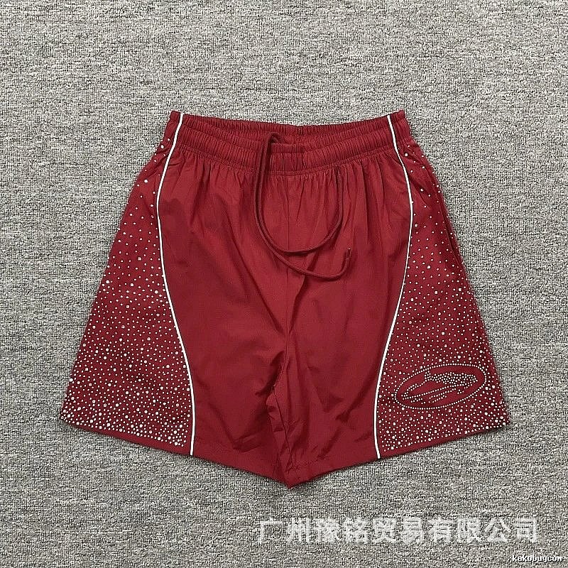 Corteiz Starry Street Style Burgundy Shorts