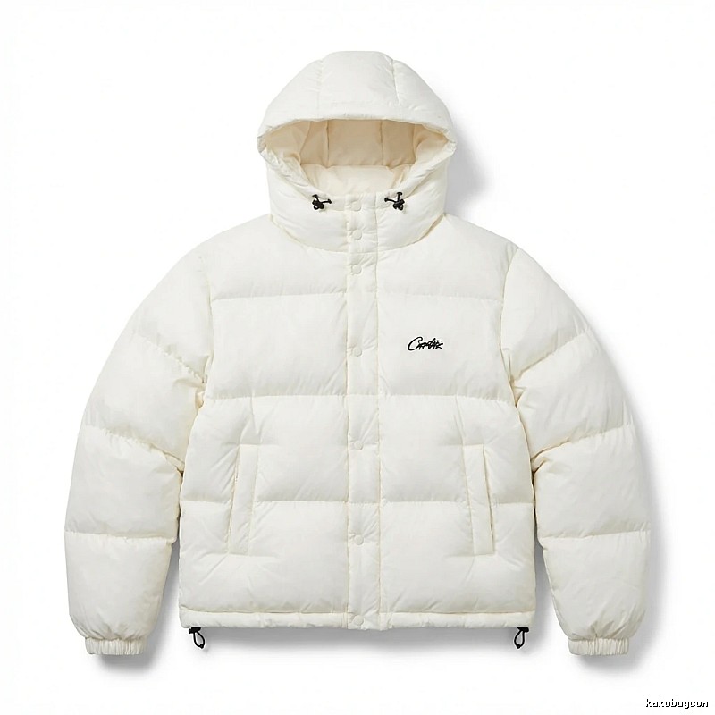 Corteiz trendy brand simple style white cotton-padded coat