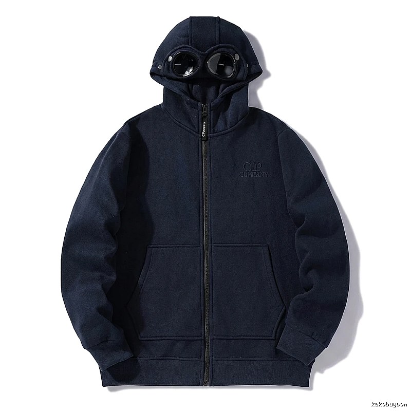 C.P. COMPANY Workwear Style Navy Blue Hoodie