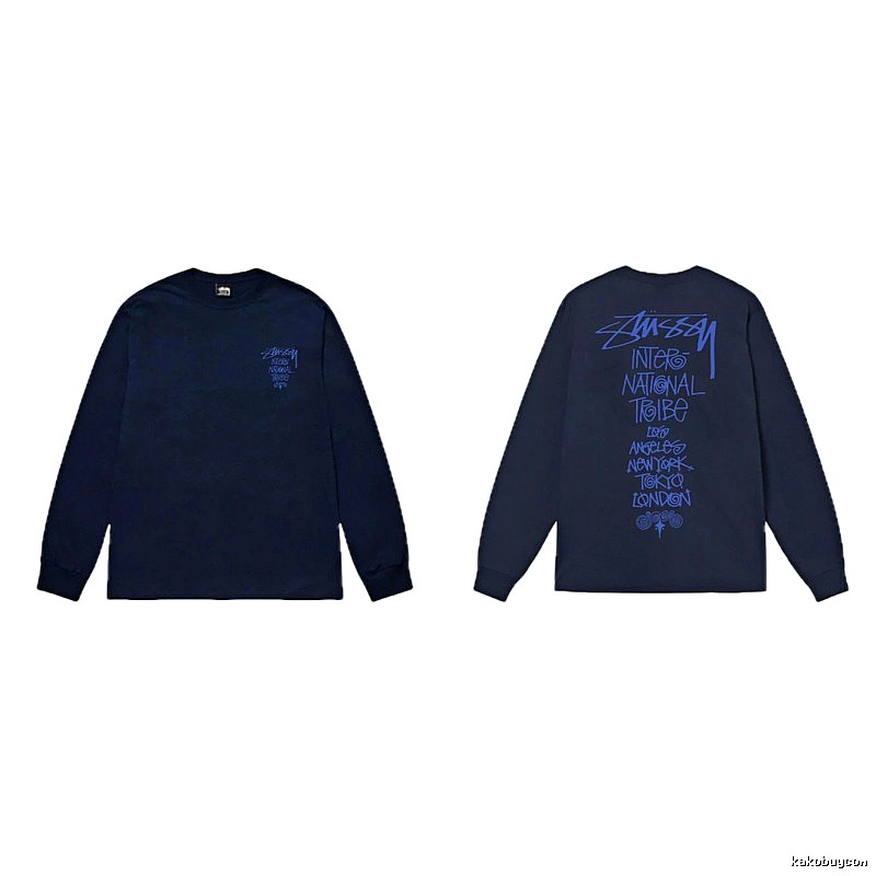 Dark blue hoodie with Stussy graffiti style