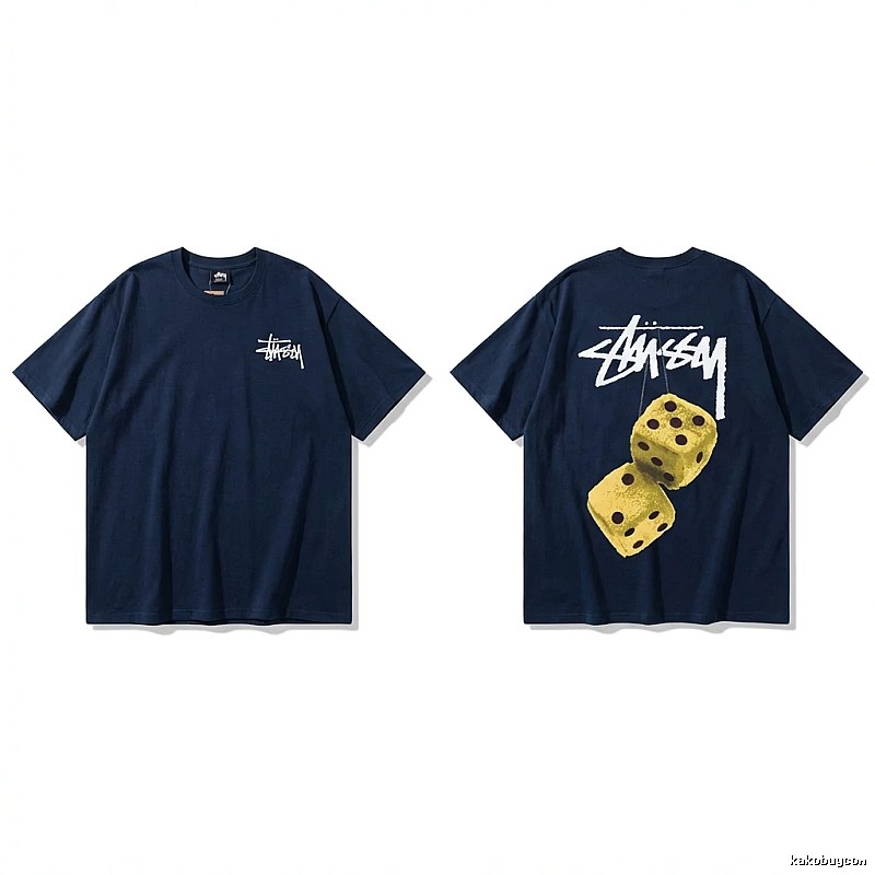 Dark blue T-shirt with Stussy dice pattern