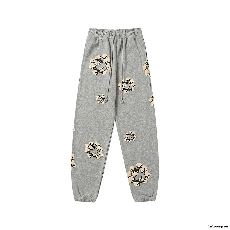 DENIM TEARS Floral Casual Grey Sweatpants