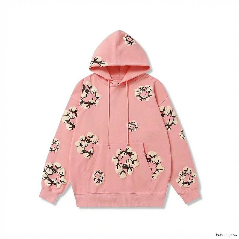 DENIM TEARS Floral Print Pink Hoodie
