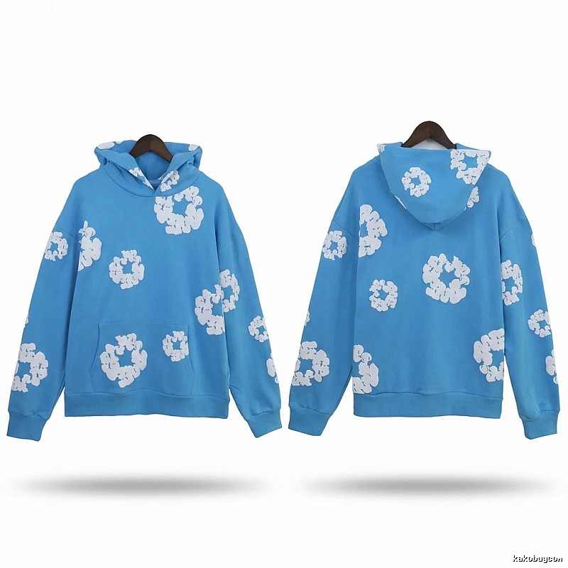 DENIM TEARS Printed Casual Style Blue Sweatshirt