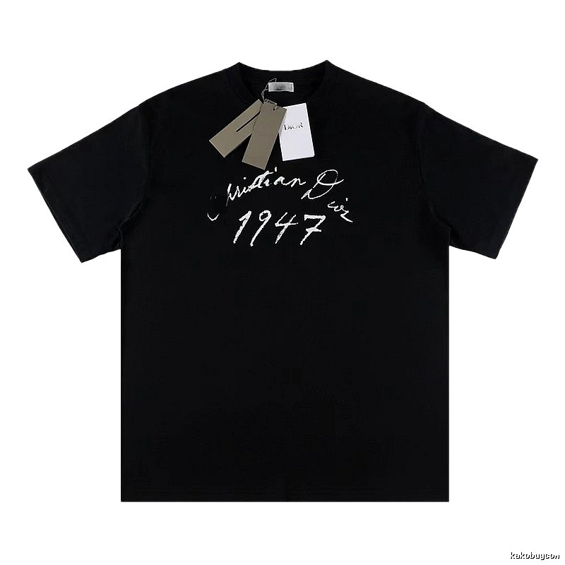 Dior 1947 Collection Handwriting-style Black T-Shirt