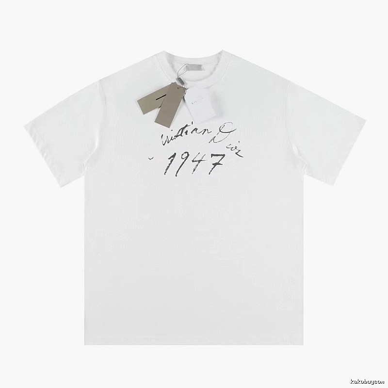 Dior 1947 Collection Minimalist Style White T-Shirt