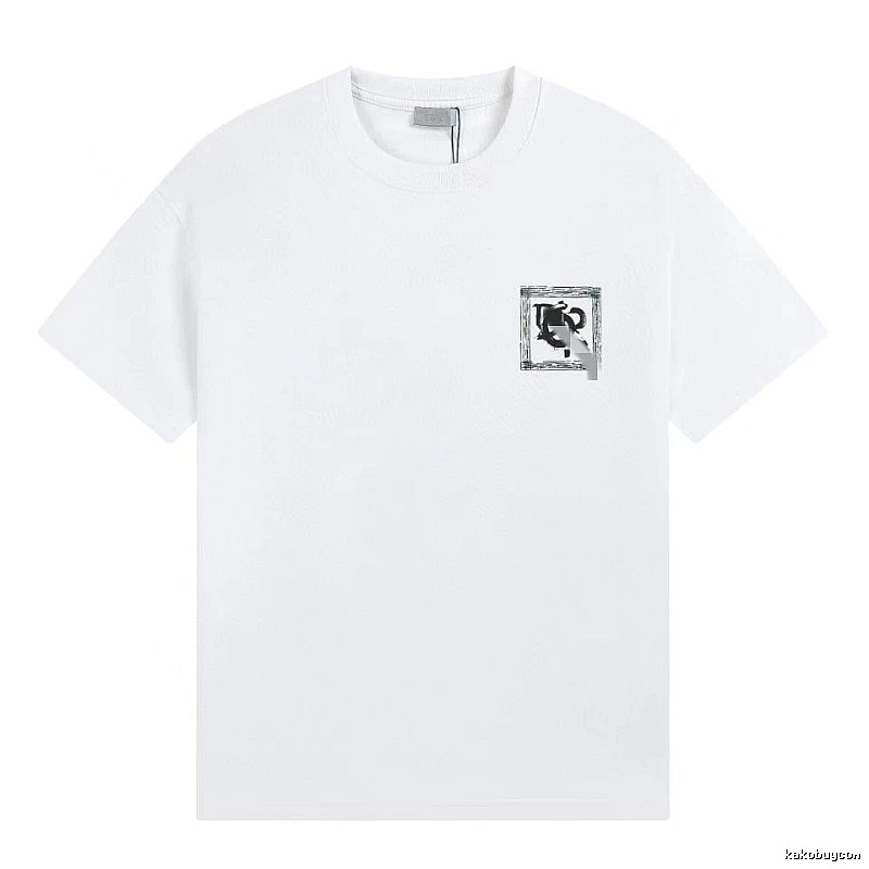 Dior Graffiti Print Minimalist Style White Short-sleeve T-shirt