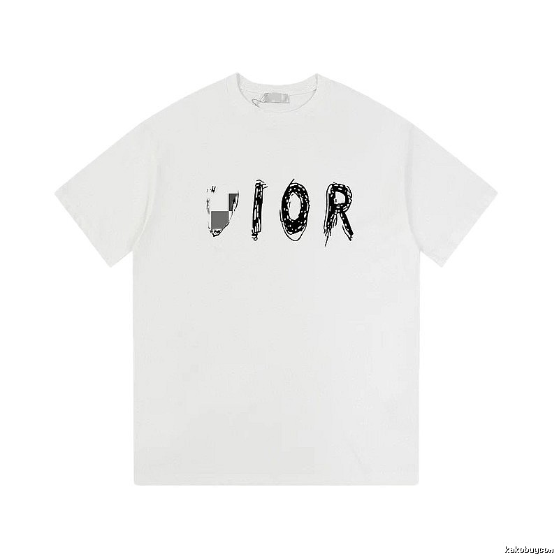Dior Graffiti Street Style White Short-sleeve T-shirt