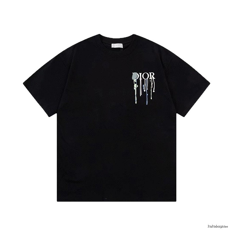 Dior Graffiti Trend Style Black Short-sleeve T-shirt