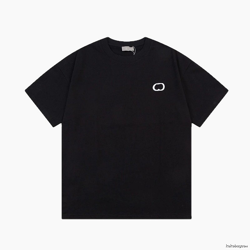 Dior Minimalist Style Embroidered Black Short-sleeve T-shirt
