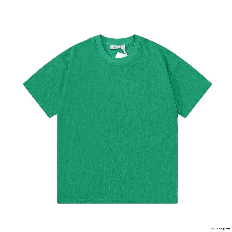 Dior Oblique Collection Casual Green Short-sleeve T-shirt