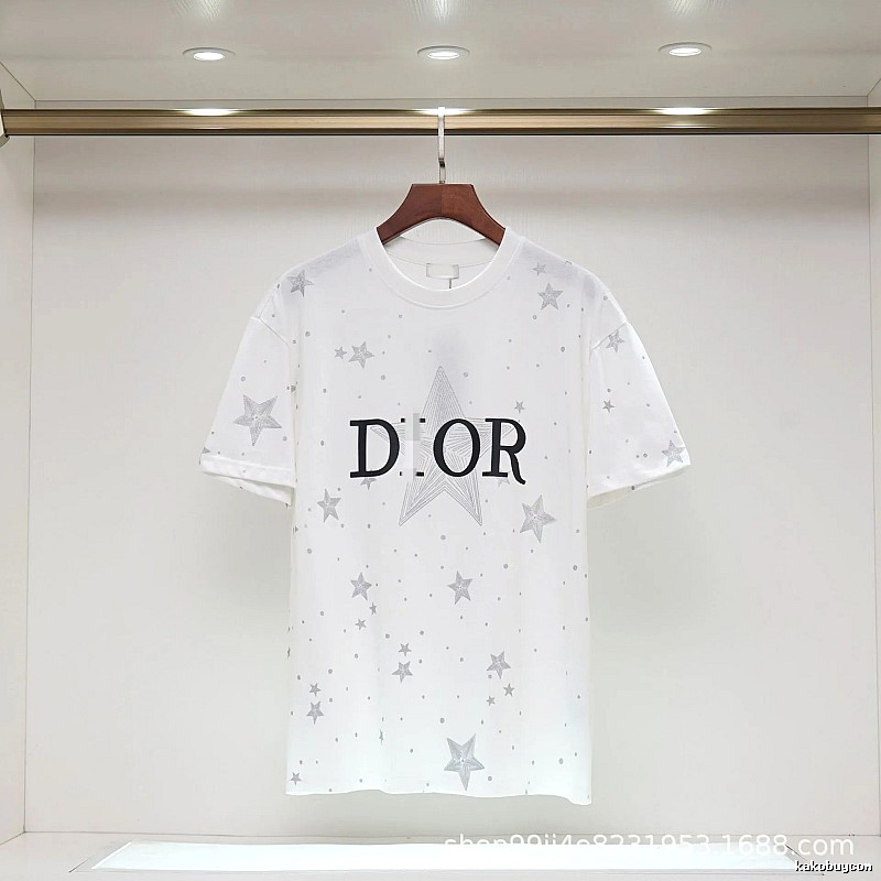 Dior Star Print Cool & Trendy Style White T-Shirt