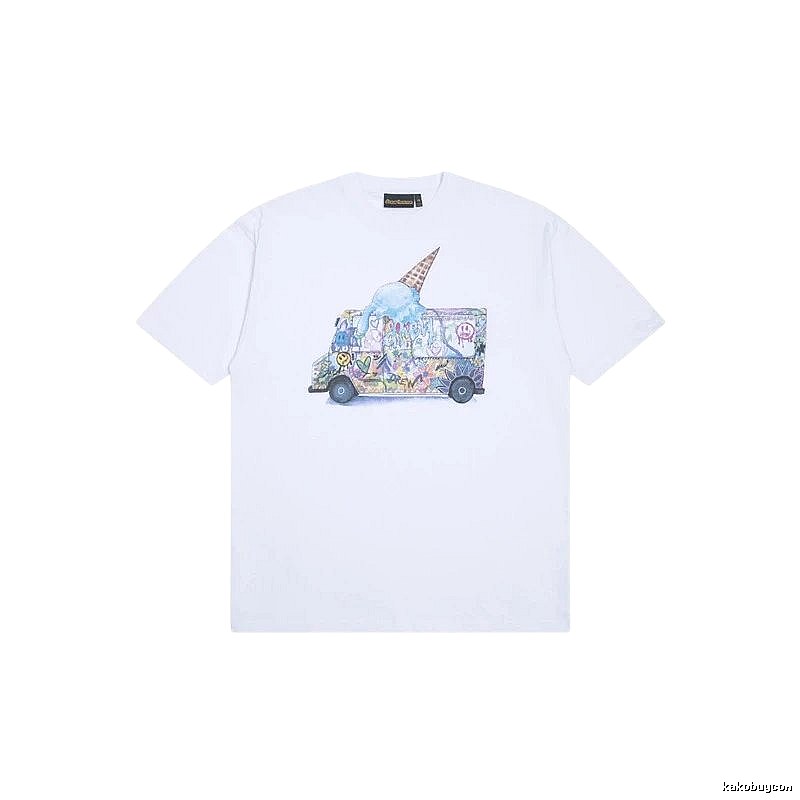 DREW Graffiti Ice Cream Truck Street Style White T-shirt
